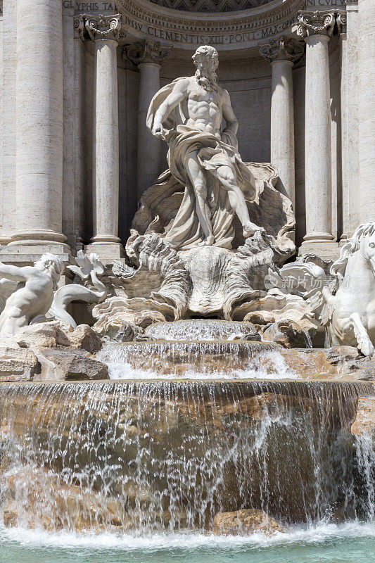 意大利罗马-著名的特莱维喷泉(意大利语:Fontana di Trevi)